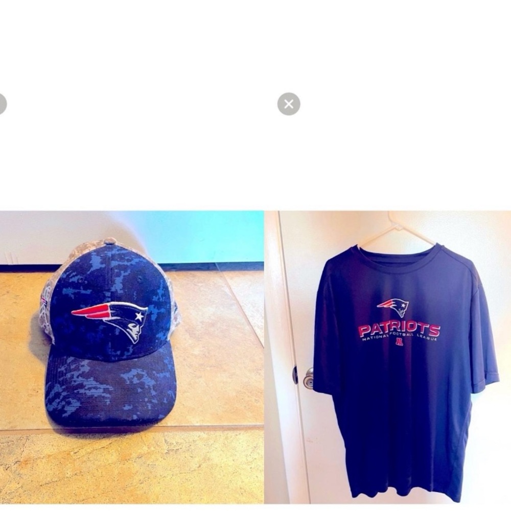 NFL Patriots XL shirt and M/L hat bundle!